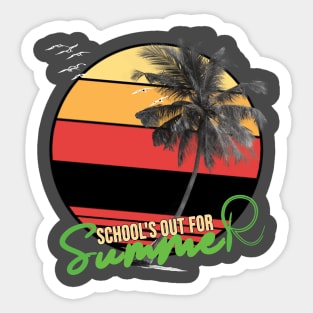 cute retro last day of school school's out for summer teacher Sticker